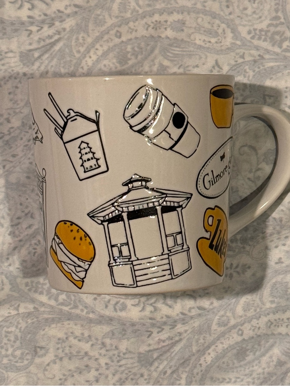 Gilmore Girls Ceramic Mug with Yellow Accent City Illustrations